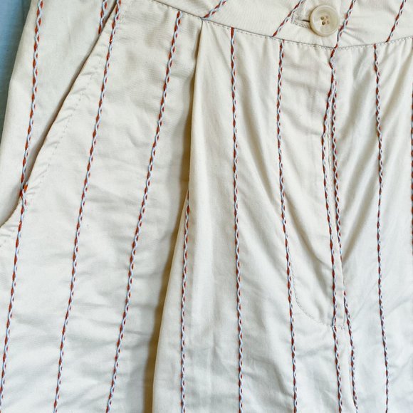 LOW CLASSIC Ivory Fringe Designer Cotton Pants - Picture 3 of 5